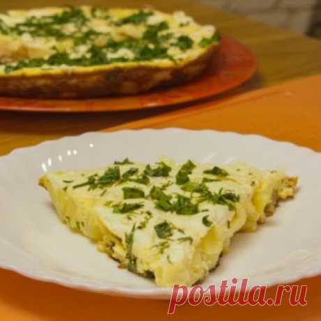 Омлет с картофелем и мягким сыром - кулинарный рецепт