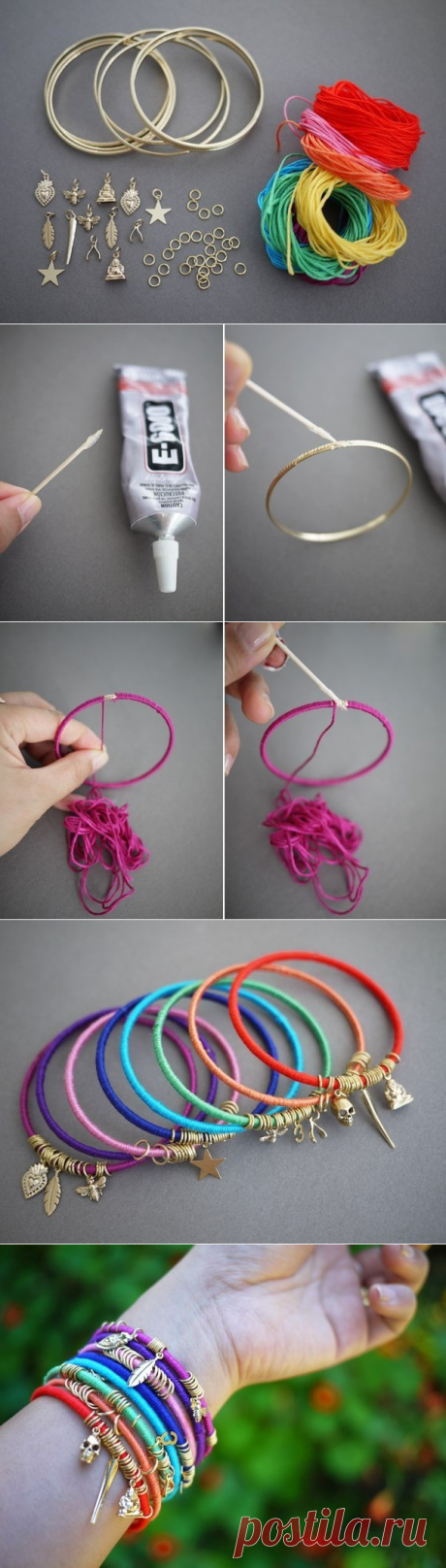 Декорируем старые металлические браслеты: создаем яркое украшение с шармами