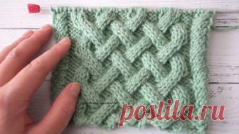 Узор спицами Сложная плетенка, схема узора + видео как связать