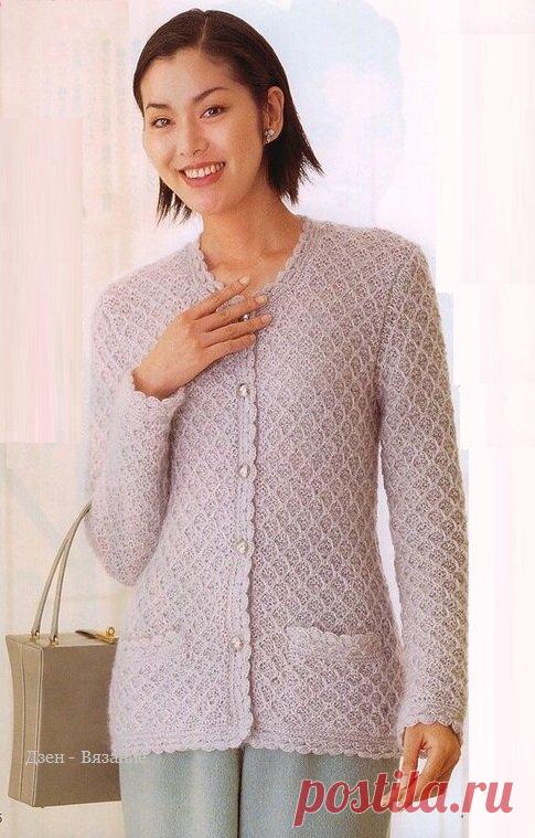 Женские модели жакетов спицами со схемами | Вязание | Яндекс Дзен