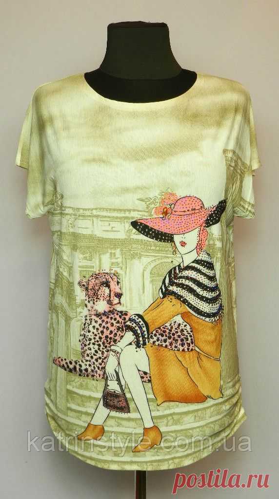 Купить Футболка женская Дама в интернет-магазине "KatrinStyle". Одежда оптом из Хмельницкого по отличным ценам высочайшего качества.