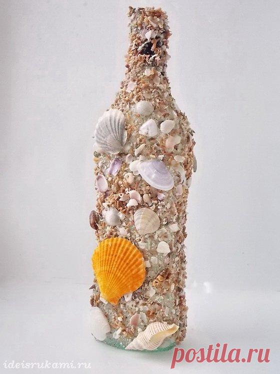 «Декупаж бутылок ракушками в морском стиле» — карточка пользователя Татьяна Ермак в Яндекс.Коллекциях