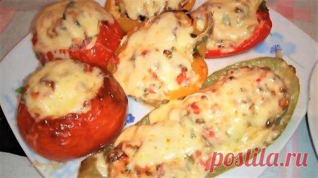 Помидор, перец и кабачок фаршированные и запеченные под сыром. запеченные овощи в духовке Автор рецепта Инна Рябченко - Cookpad