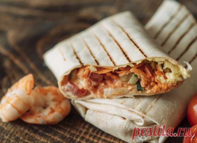 Вкусный Рецепт: Шаурма с креветками