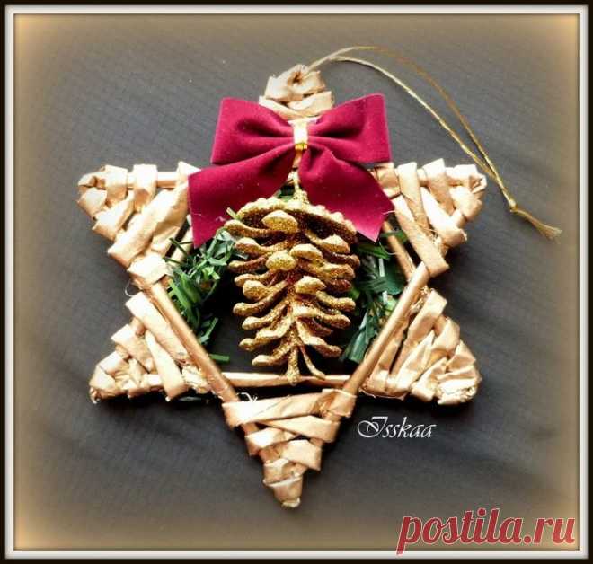 Плетение из газет. РОЖДЕСТВЕНСКИЕ ЗВЕЗДЫ.