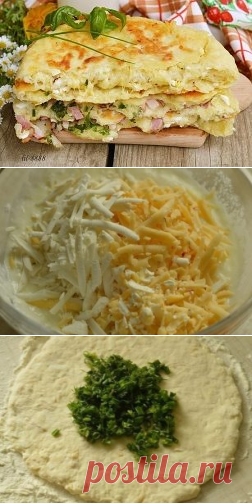 Сырные лепешки с разными начинками.