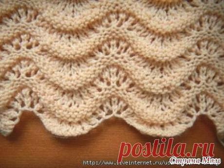 Волнистый узор спицами схема (УЗОРЫ СПИЦАМИ) — Журнал Вдохновение Рукодельницы