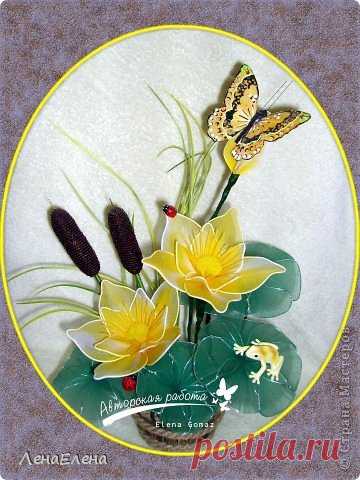 Несколько моих цветочных композиций из капрона | Страна Мастеров