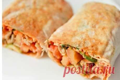Шаурма домашняя с курицей