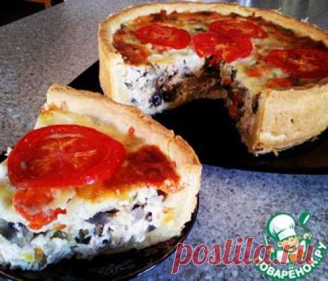 Киш с курицей и шампиньонами - кулинарный рецепт