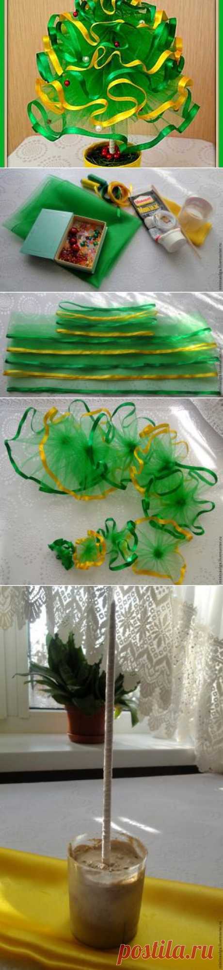 Новогодняя елочка из фатина своими руками - Ярмарка Мастеров - ручная работа, handmade
