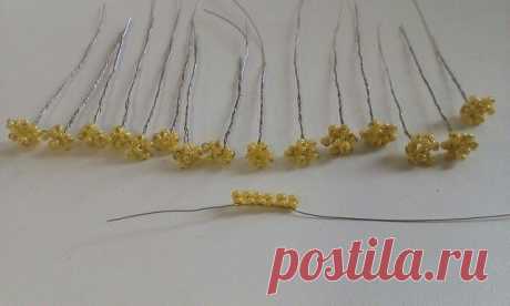 Нежные васильки из бисера — Сделай сам, идеи для творчества - DIY Ideas