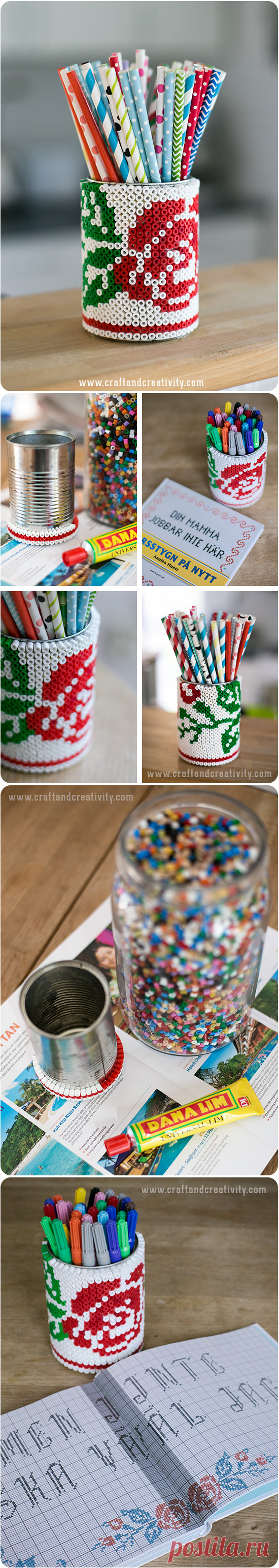 Pärlad konservburk – Beaded tin can | Craft & Creativity – Pyssel & DIY