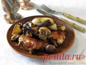 Рецепт: Куриное фрикасе с грибами, по-женевски на RussianFood.com