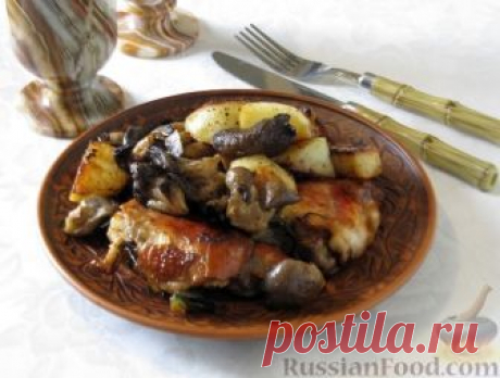 Рецепт: Куриное фрикасе с грибами, по-женевски на RussianFood.com