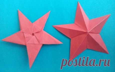 Пятиконечные звезды-оригами Детские поделки оригами. Звезды оригами - мастер-класс, пошаговая инструкция. Интересная идея для для детских поделок к Дню Победы 9 мая.
