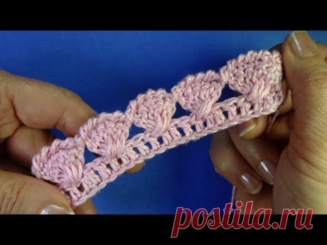 Симпатичная кайма крючком Урок вязания крючком №386