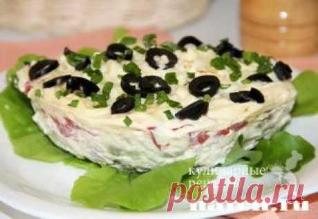 Салат из курицы с помидорами и грибами “Галина”