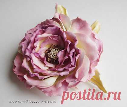 Роза из фоамирана почти в японской технике цветоделия | Vortex Flowers