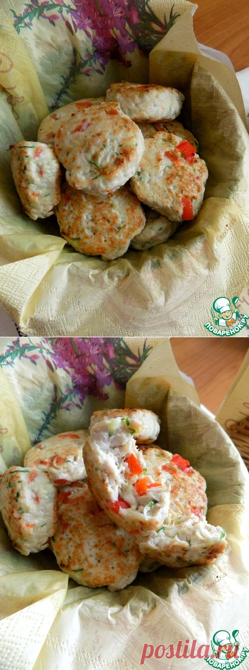 Куриные котлеты с овощами.