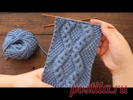 Узор «Жемчужные ромби» спицами ❣ «Pearl rhombus» knitting pattern