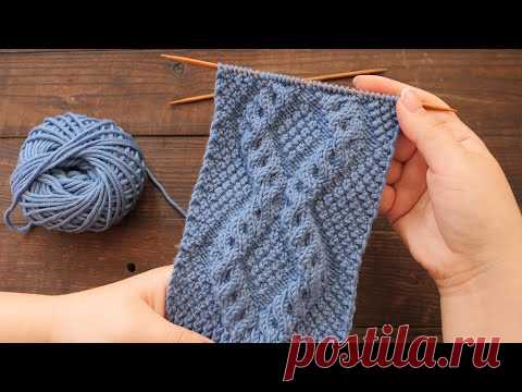 Узор «Жемчужные ромби» спицами ❣ «Pearl rhombus» knitting pattern