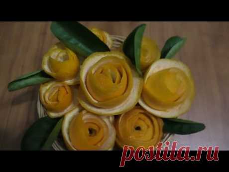 Flowers of orange peel Цветы из кожуры апельсина