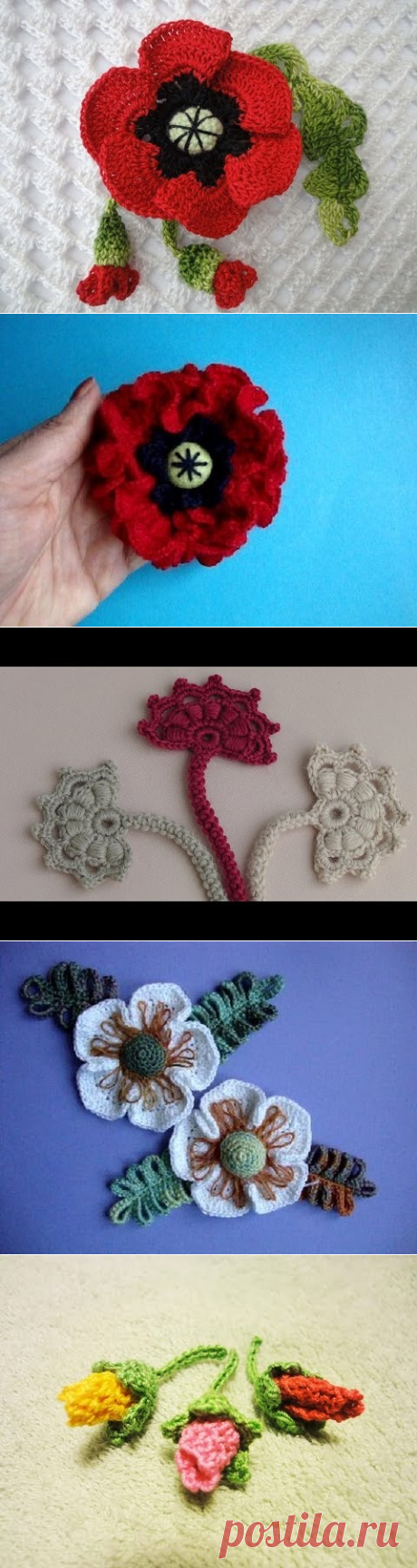 Мак с бутонами Poppy with buds Crochet - YouTube