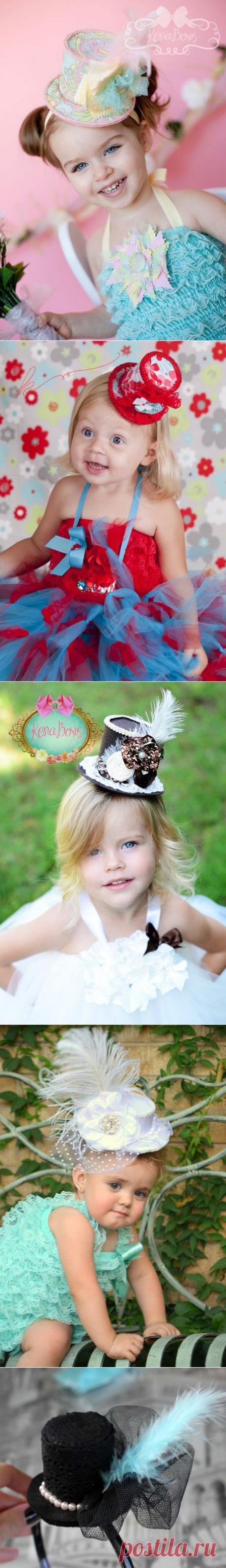 Мини-шляпки для маленьких модниц и модников. Мастер-класс, видео и много идей.