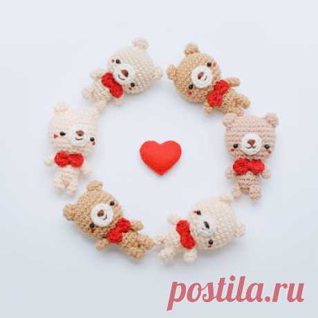 1000 схем амигуруми на русском: Мишутка-брелок амигуруми