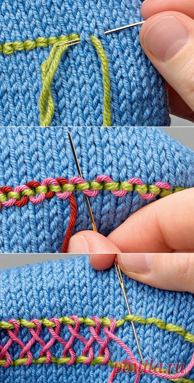 ПРИЕМЫ УКРАШЕНИЯ ВЯЗАНОГО ПОЛОТНА ВЫШИВКОЙ: Дневник группы «ВЯЖЕМ ПО ОПИСАНИЮ»: Группы - женская социальная сеть myJulia.ru