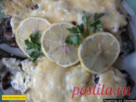 Кулинарный рецепт Судак, запеченный с шампиньонами с фото