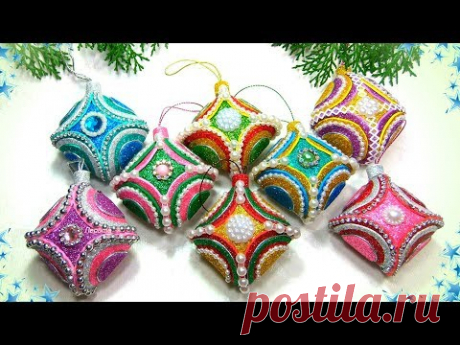 Ёлочные игрушки БЕЗ ОСНОВЫ из фоамирана своими руками / diy christmas ornaments