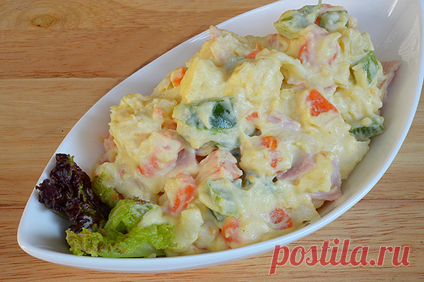 Салат картофельный с ветчиной в стиле японской кухни