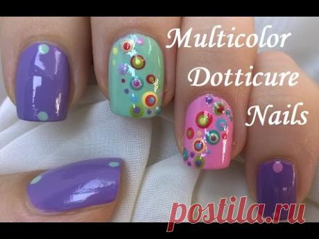 DOTTICURE NAIL ART In Pink, Purple &amp; Green - MULTICOLOR Nails Design