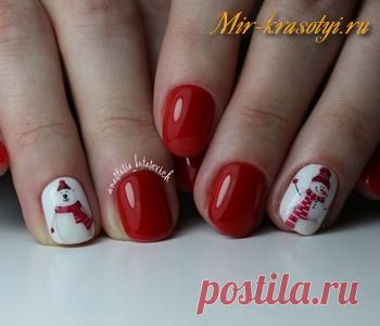 Рождественский маникюр 2018