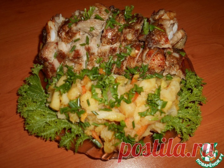 Грудинка с овощами, запеченная в духовке Кулинарный рецепт