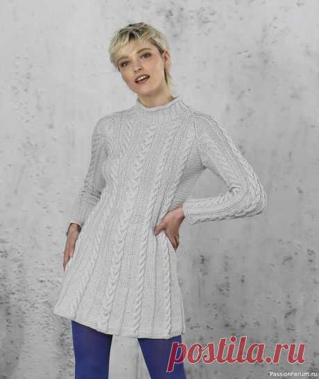 Короткое платье - трапеция вертикальным узором из кос.
РАЗМЕРЫ: 34/36 (38/40) 42/44 (46/48) 50/52.