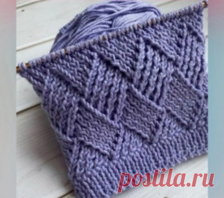Узор "ромбы" спицами. / knittingideas.ru