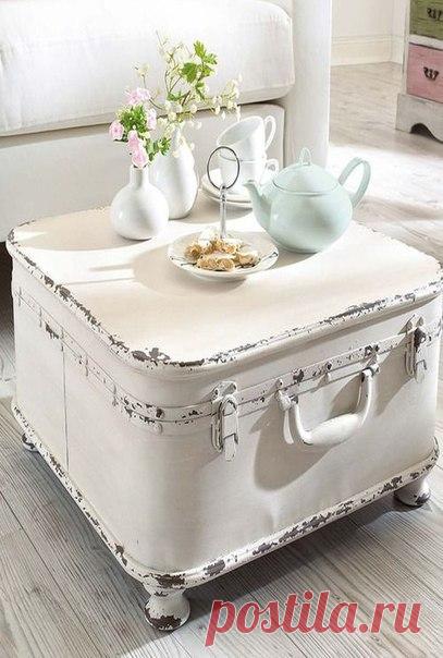 Старые чемоданы в интерьере