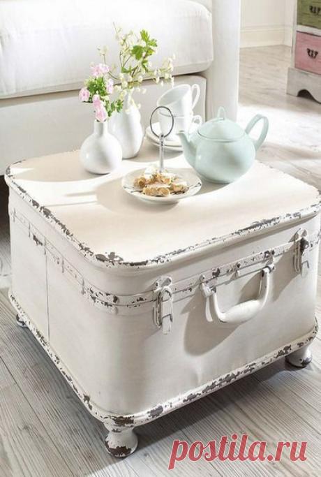 Старые чемоданы в интерьере
