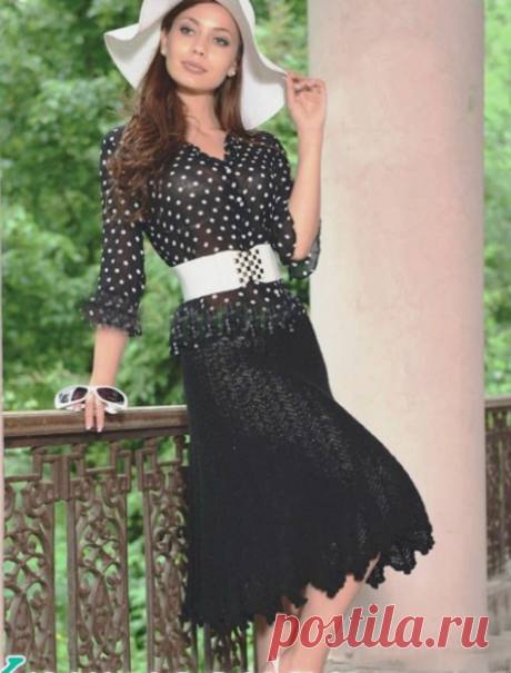 Black crochet skirt