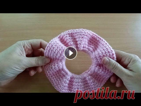 Красивая РЕЗИНКА ДЛЯ ВОЛОС крючком! Рукоделие. Хобби. Вязание. Вязание для начинающих. Вязание крючком. Вязание спицами. Красивые вещи крючком. Вязание из остатков пряжи. Трикотажная пря...
