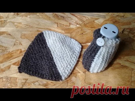 ПИНЕТКИ ИЗ КВАДРАТА НА ДВУХ СПИЦАХ