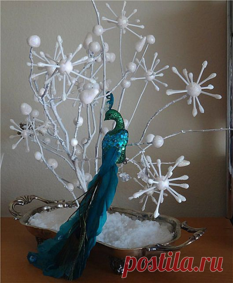 Новогодняя композиция &quot;Снежное дерево&quot; - Ярмарка Мастеров - ручная работа, handmade
