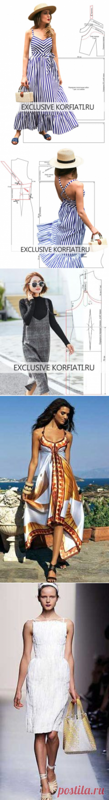 Выкройка сарафана в полоску от Анастасии Корфиати
