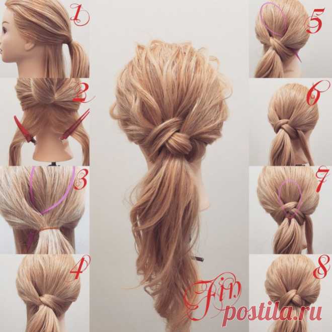 Хвост узлом diy