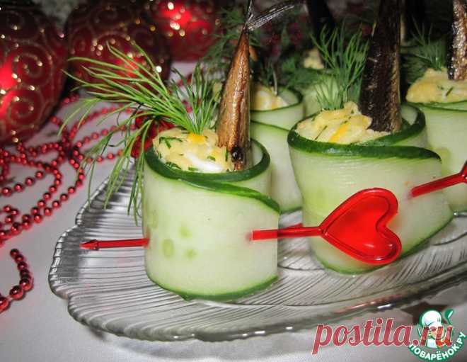 Закуска со шпротами и свежим огурцом – кулинарный рецепт