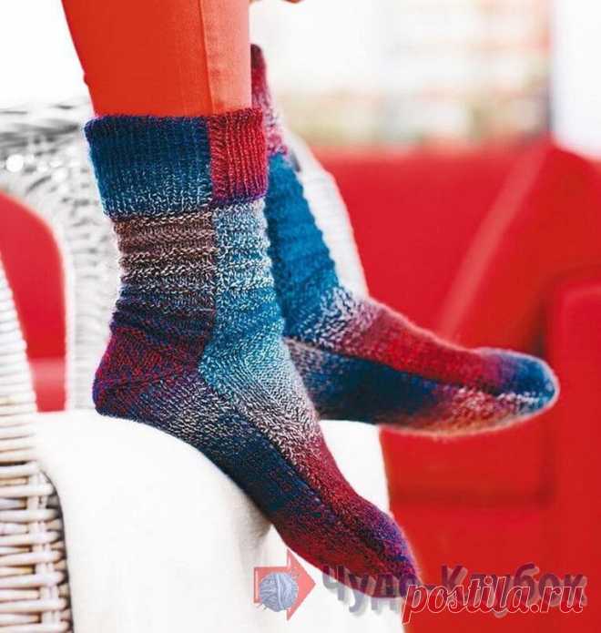 носки на 2 спицах для начинающих