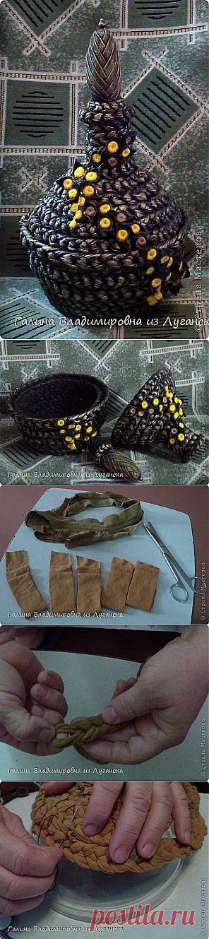 Графин - шкатулка из футболок. Мастер-класс.